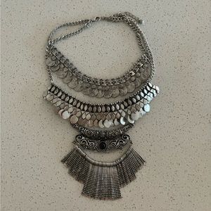 Silver statement necklace